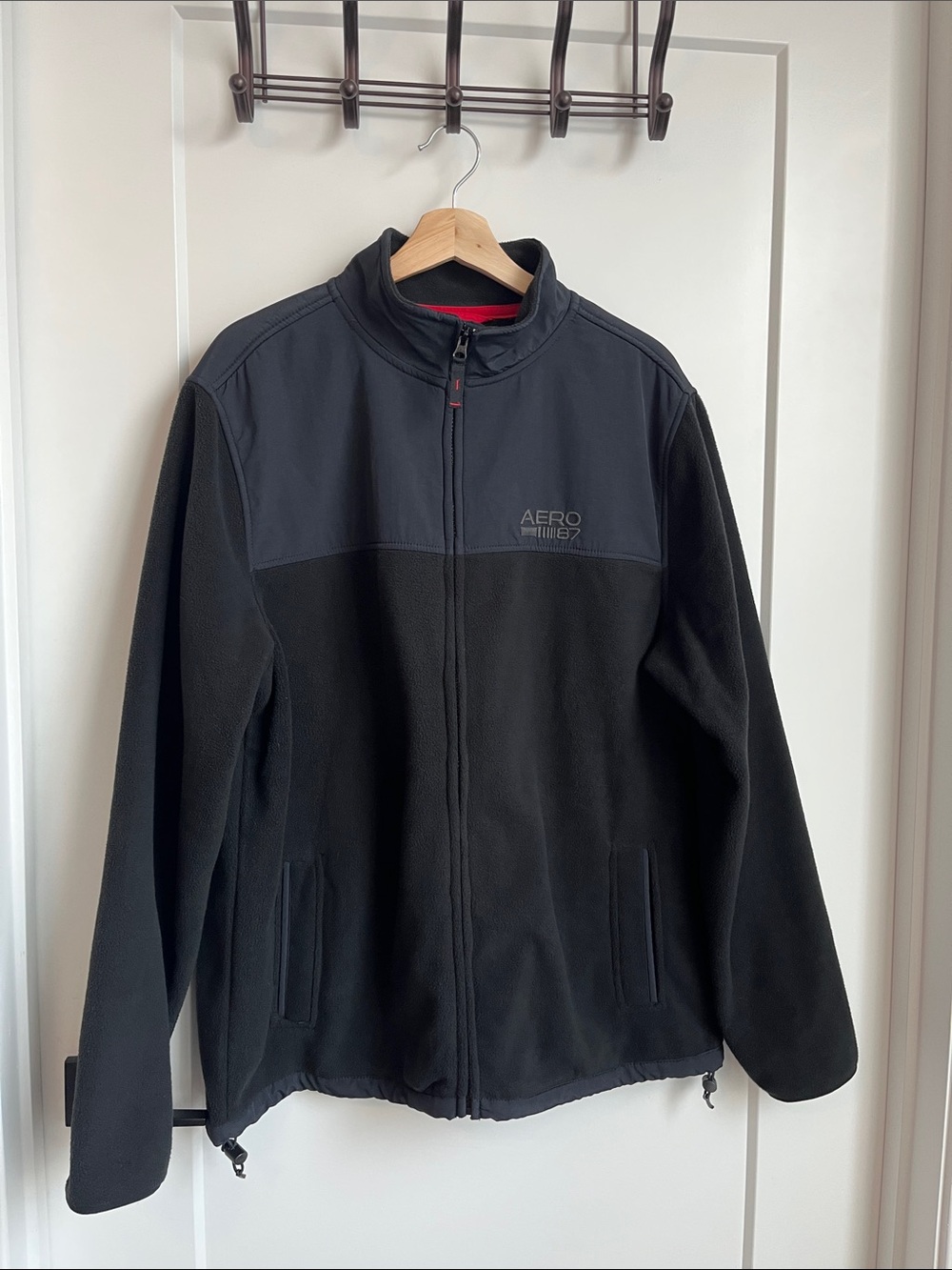 Aeropostale Men’s Black Two-Tone Full-Zip Jacket Size L